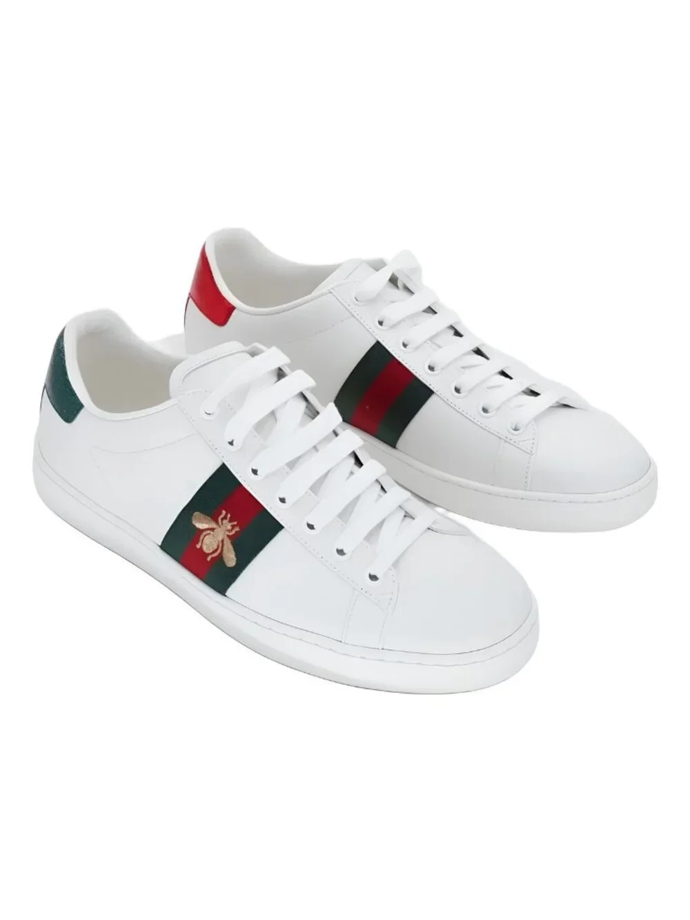 Gucci Womens Ace Sneaker White Bees Sz US 9M EU 39 - Picture 4 of 6